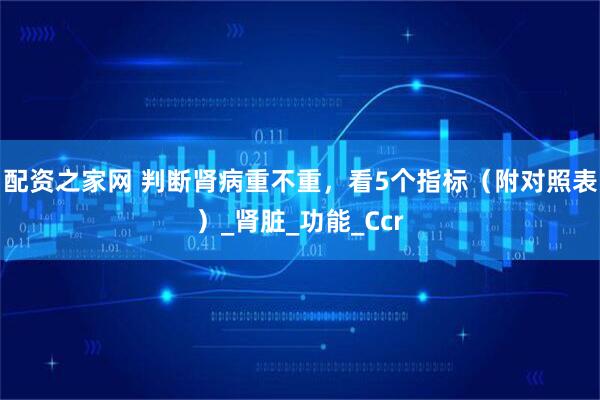 配资之家网 判断肾病重不重，看5个指标（附对照表）_肾脏_功能_Ccr